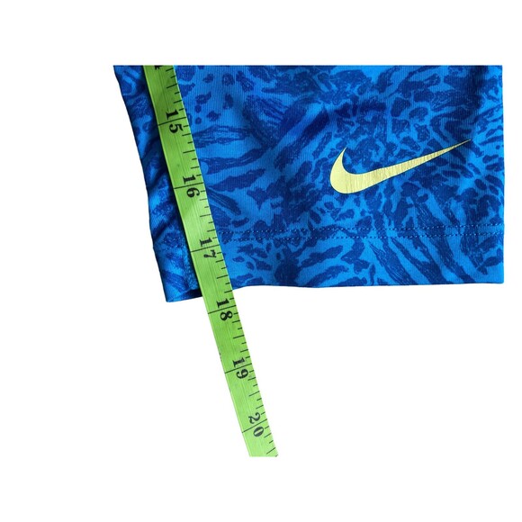 Nike Pro Combat Womens Compression Crop Leggings Size S Blue Leopard Gym Running - Picture 10 of 11